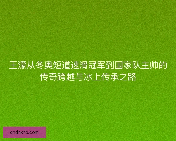 王濛从冬奥短道速滑冠军到国家队主帅的传奇跨越与冰上传承之路