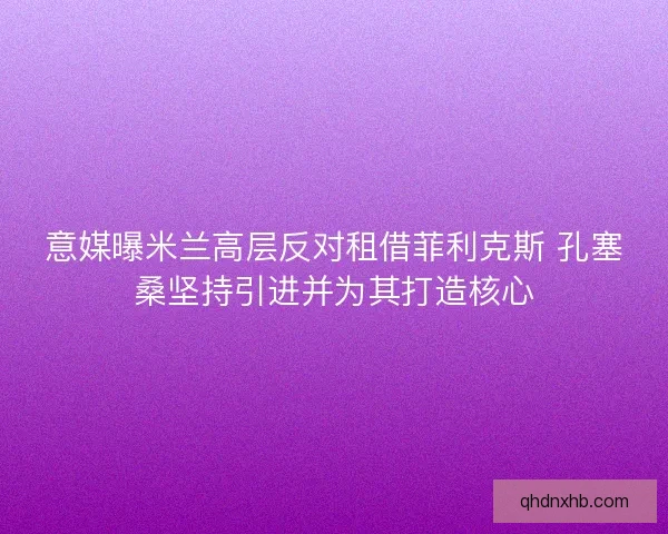 意媒曝米兰高层反对租借菲利克斯 孔塞桑坚持引进并为其打造核心
