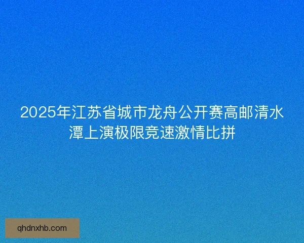 2025年江苏省城市龙舟公开赛高邮清水潭上演极限竞速激情比拼